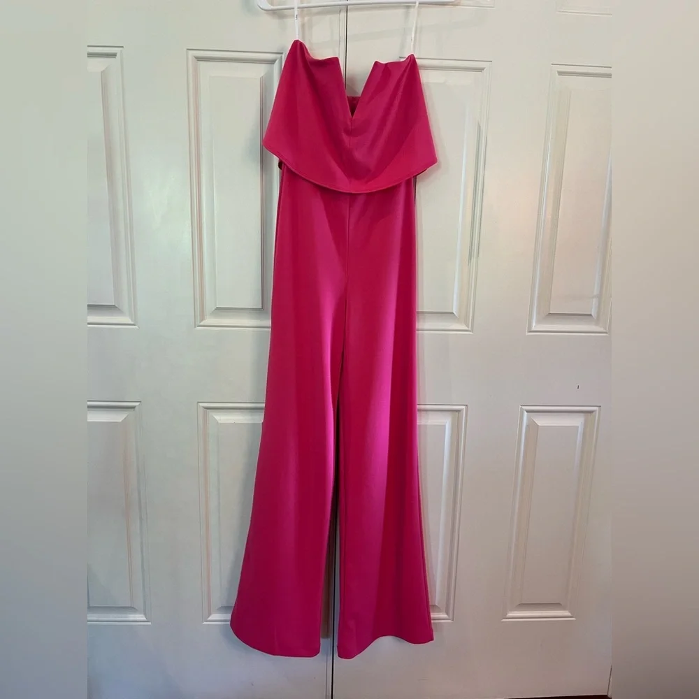 LULUS pink strapless jumpsuit - Picture 4 of 11